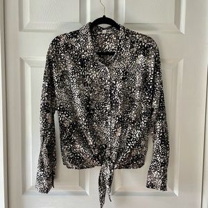 Nine West Button Down Shirt with Tie